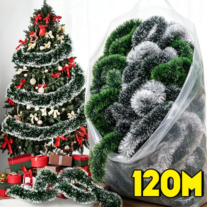 Tinsel Garland Decoration - إكليل زينة عيد الميلاد باللونين الأخضر