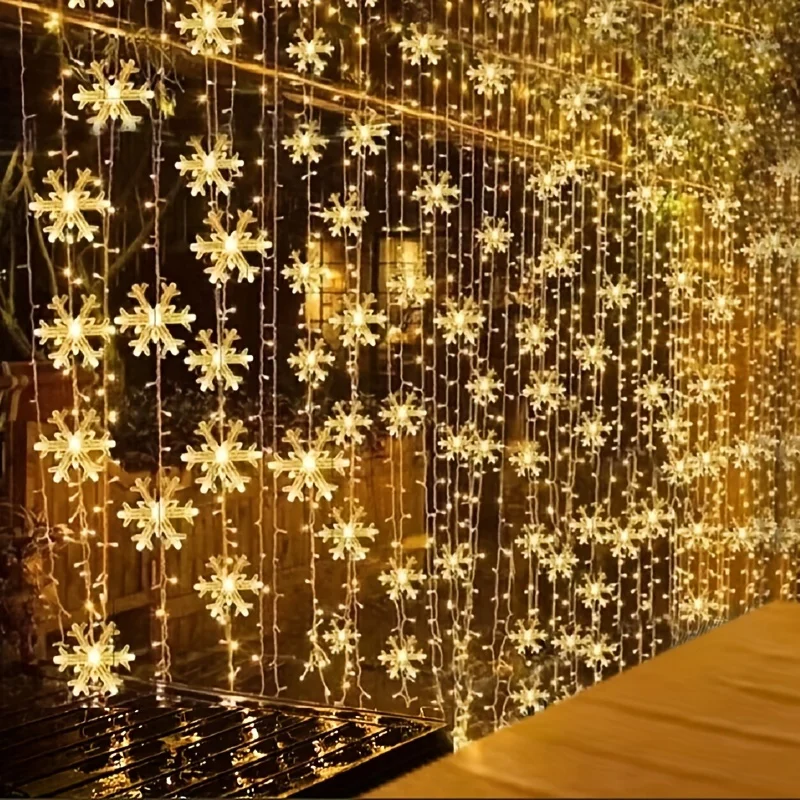 Led Fairy String Lights - أضواء ستارة على شكل ندف الثلج