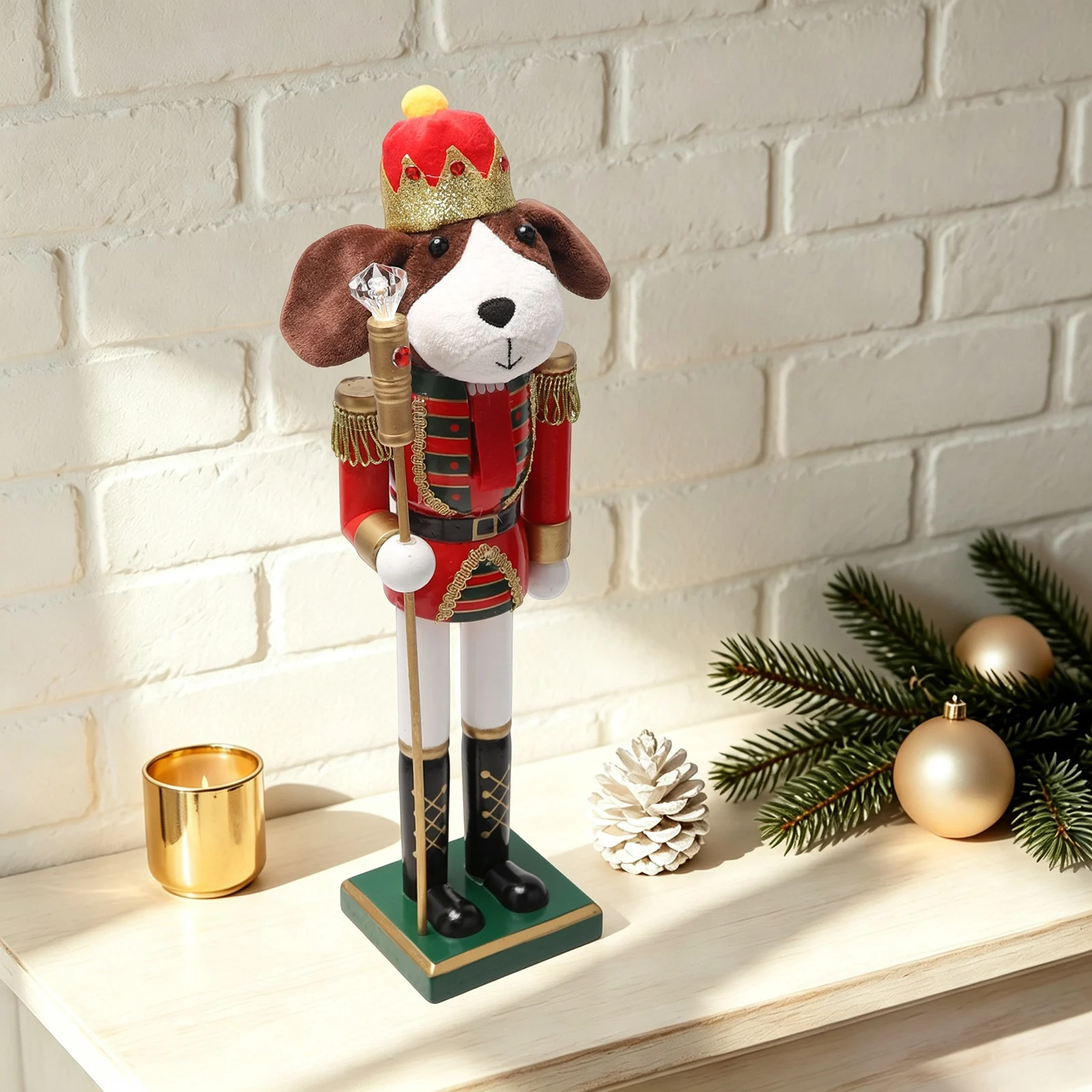 Nutcracker Figurine - زينة عيد الميلاد على شكل كلب،