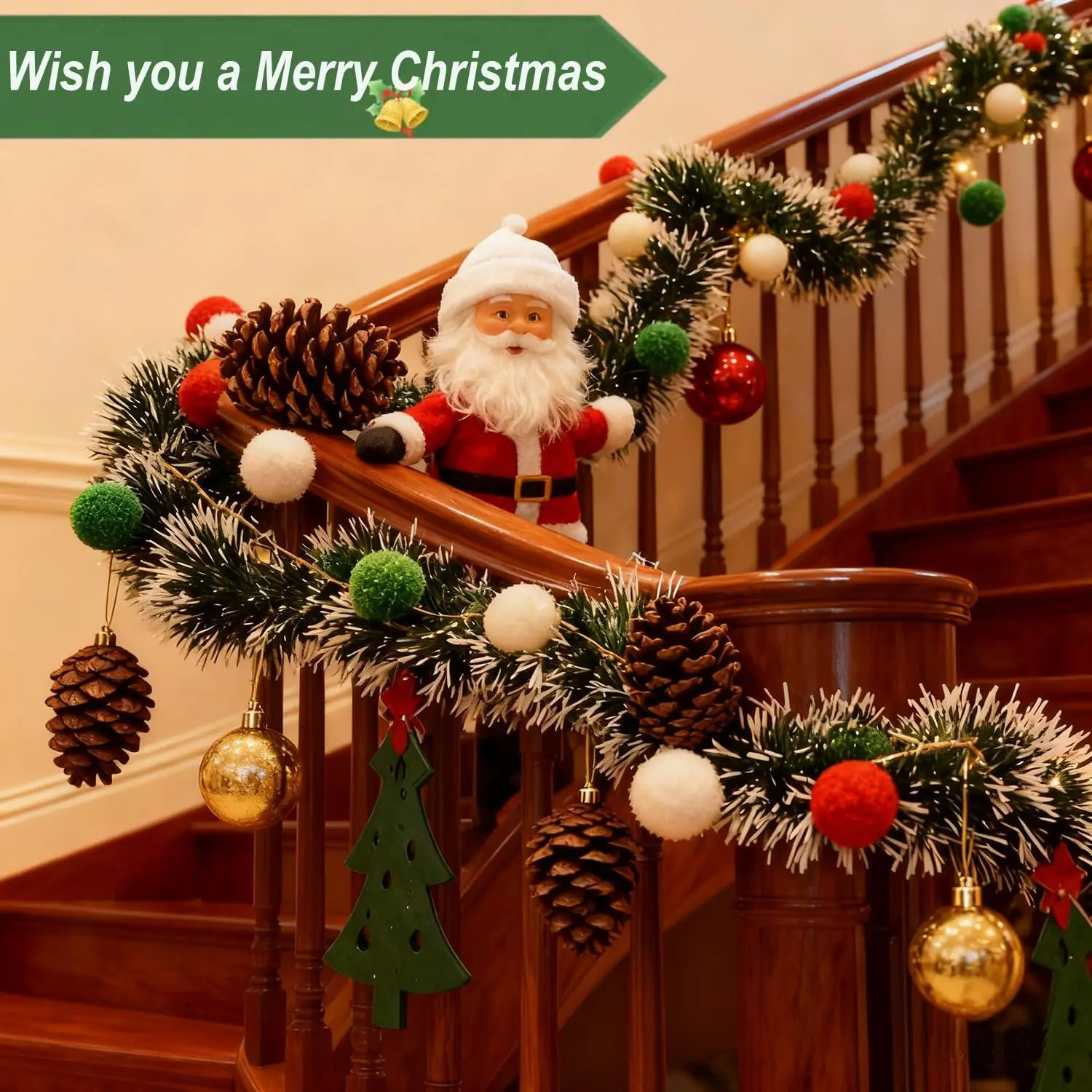 إكليل زينة عيد الميلاد باللوني - مراجعة Tinsel Garland Decoration وسعره